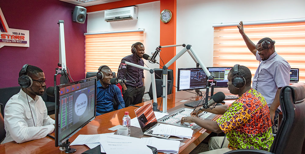 Ashesi alumnus David, sits in as a producer on the Starr FM Morning Show