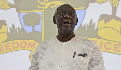 Former President of Ghana, H.E John Agyekum Kufuor, speaks at Ashesi