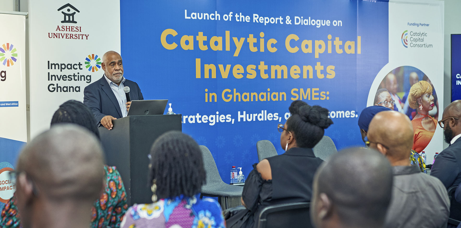 Photo of launch event in Accra for Catalytic Capital report by Ashesi University and Impact Investing Ghana